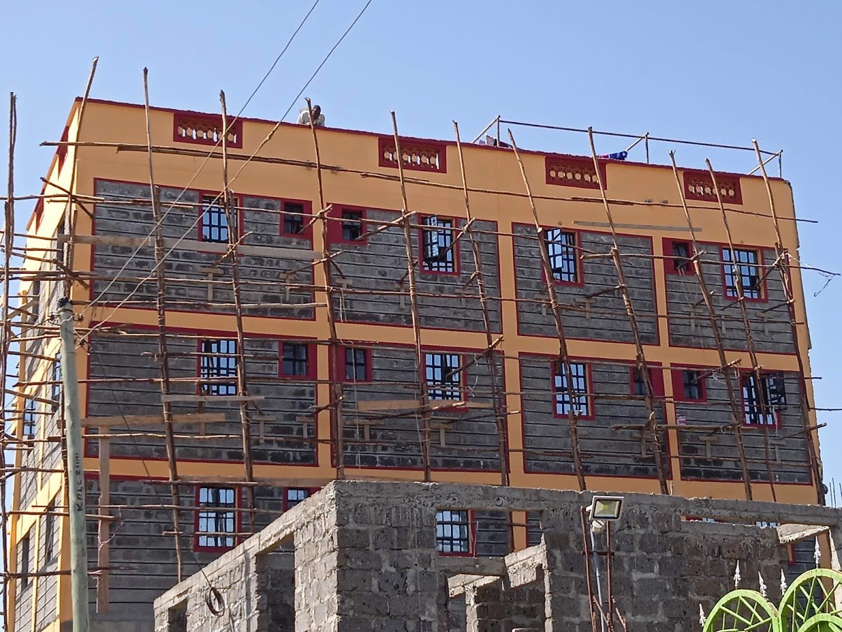 Multi-storey building exterior painting and finishing